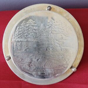 ANTIQUE, ELEGANCE, 6 SILVER PLATED LOON COASTERS, MINT IN THE BOX!!!